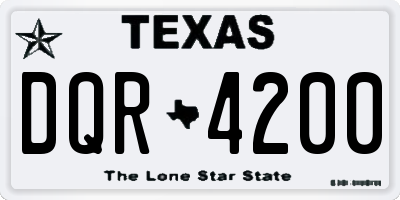 TX license plate DQR4200