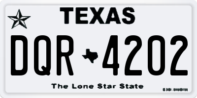 TX license plate DQR4202
