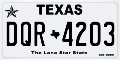 TX license plate DQR4203