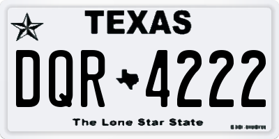 TX license plate DQR4222