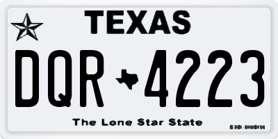 TX license plate DQR4223