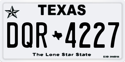 TX license plate DQR4227