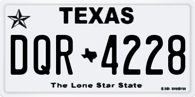TX license plate DQR4228