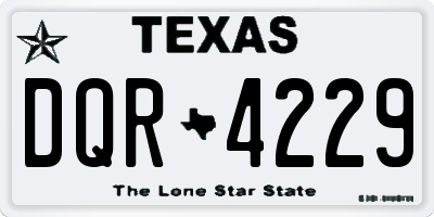 TX license plate DQR4229