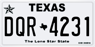 TX license plate DQR4231