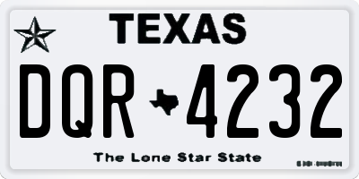 TX license plate DQR4232