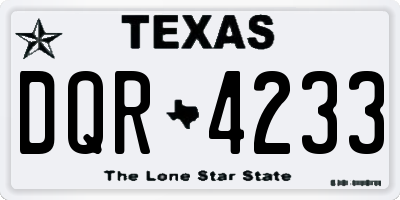TX license plate DQR4233