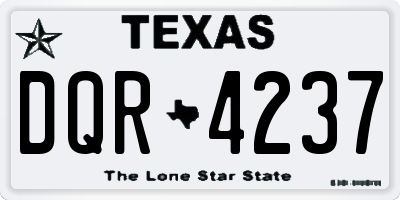 TX license plate DQR4237