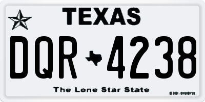 TX license plate DQR4238