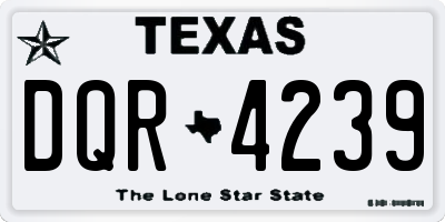TX license plate DQR4239