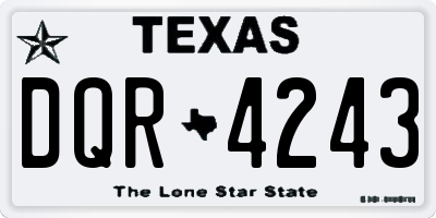TX license plate DQR4243