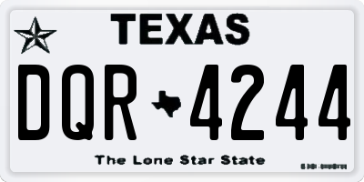 TX license plate DQR4244