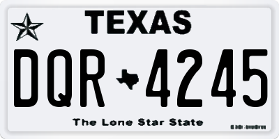 TX license plate DQR4245
