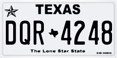 TX license plate DQR4248