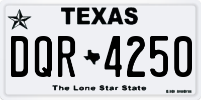 TX license plate DQR4250