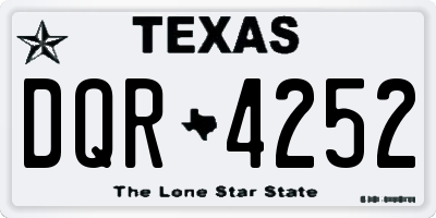 TX license plate DQR4252