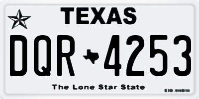 TX license plate DQR4253
