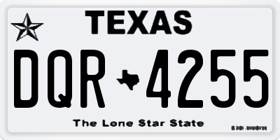 TX license plate DQR4255