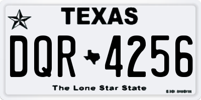 TX license plate DQR4256