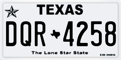 TX license plate DQR4258