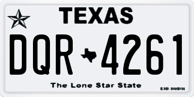 TX license plate DQR4261