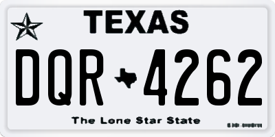 TX license plate DQR4262
