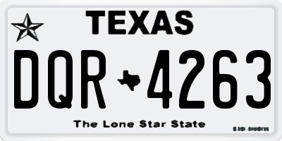 TX license plate DQR4263
