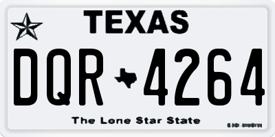 TX license plate DQR4264