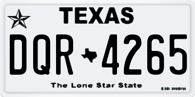 TX license plate DQR4265