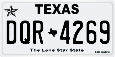 TX license plate DQR4269