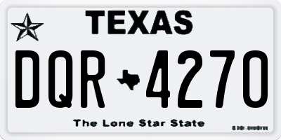 TX license plate DQR4270