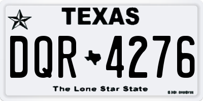 TX license plate DQR4276