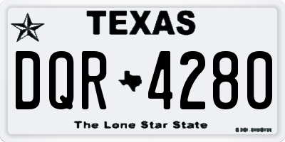 TX license plate DQR4280