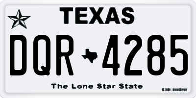 TX license plate DQR4285