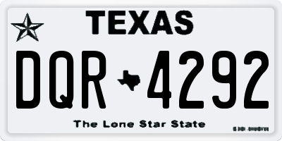 TX license plate DQR4292