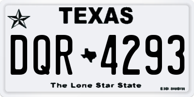 TX license plate DQR4293