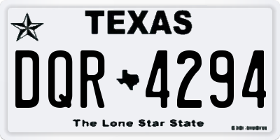 TX license plate DQR4294