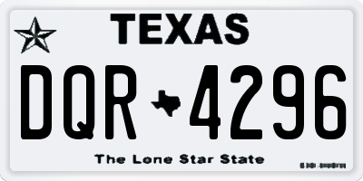 TX license plate DQR4296