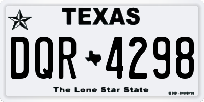 TX license plate DQR4298