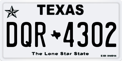 TX license plate DQR4302