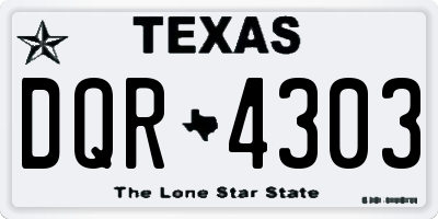 TX license plate DQR4303