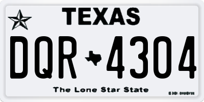 TX license plate DQR4304