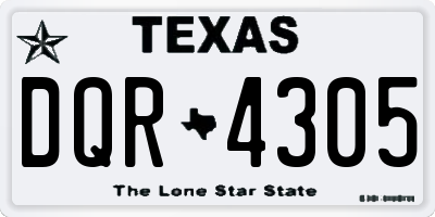 TX license plate DQR4305
