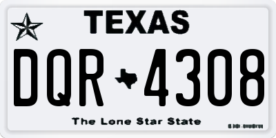 TX license plate DQR4308