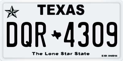 TX license plate DQR4309