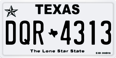 TX license plate DQR4313
