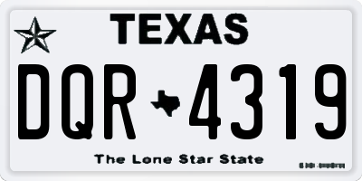 TX license plate DQR4319