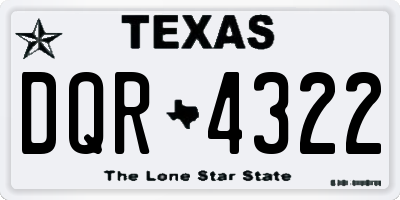 TX license plate DQR4322