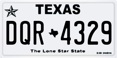 TX license plate DQR4329