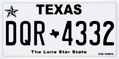 TX license plate DQR4332